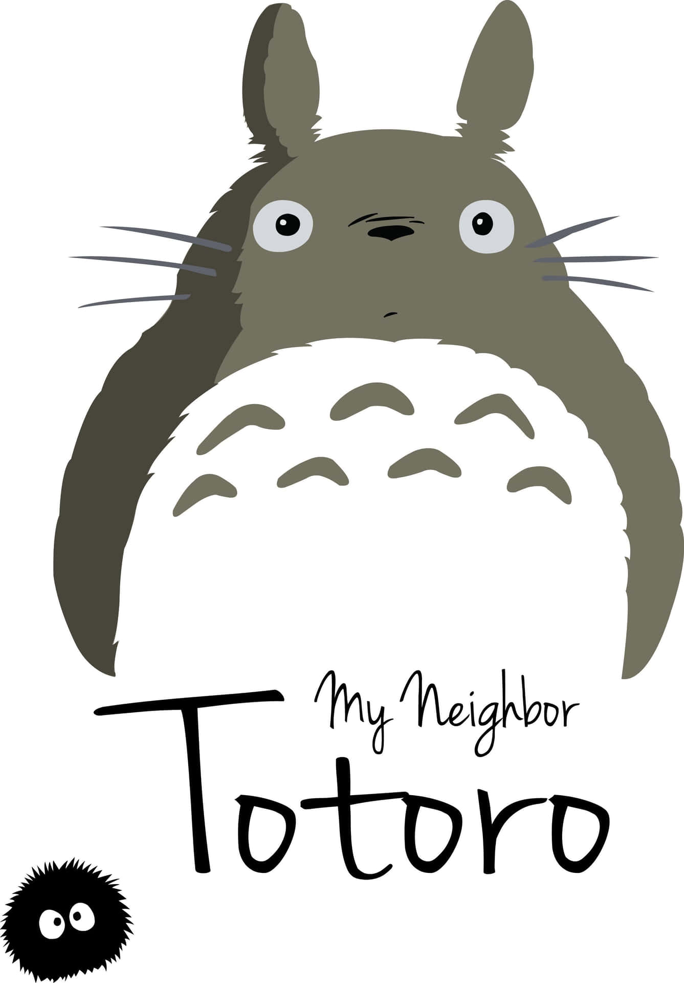 Totoro, Ånden Af Skoven, Fra Den Populære Studio Ghibli-film, Dekorerer Denne Tapet.