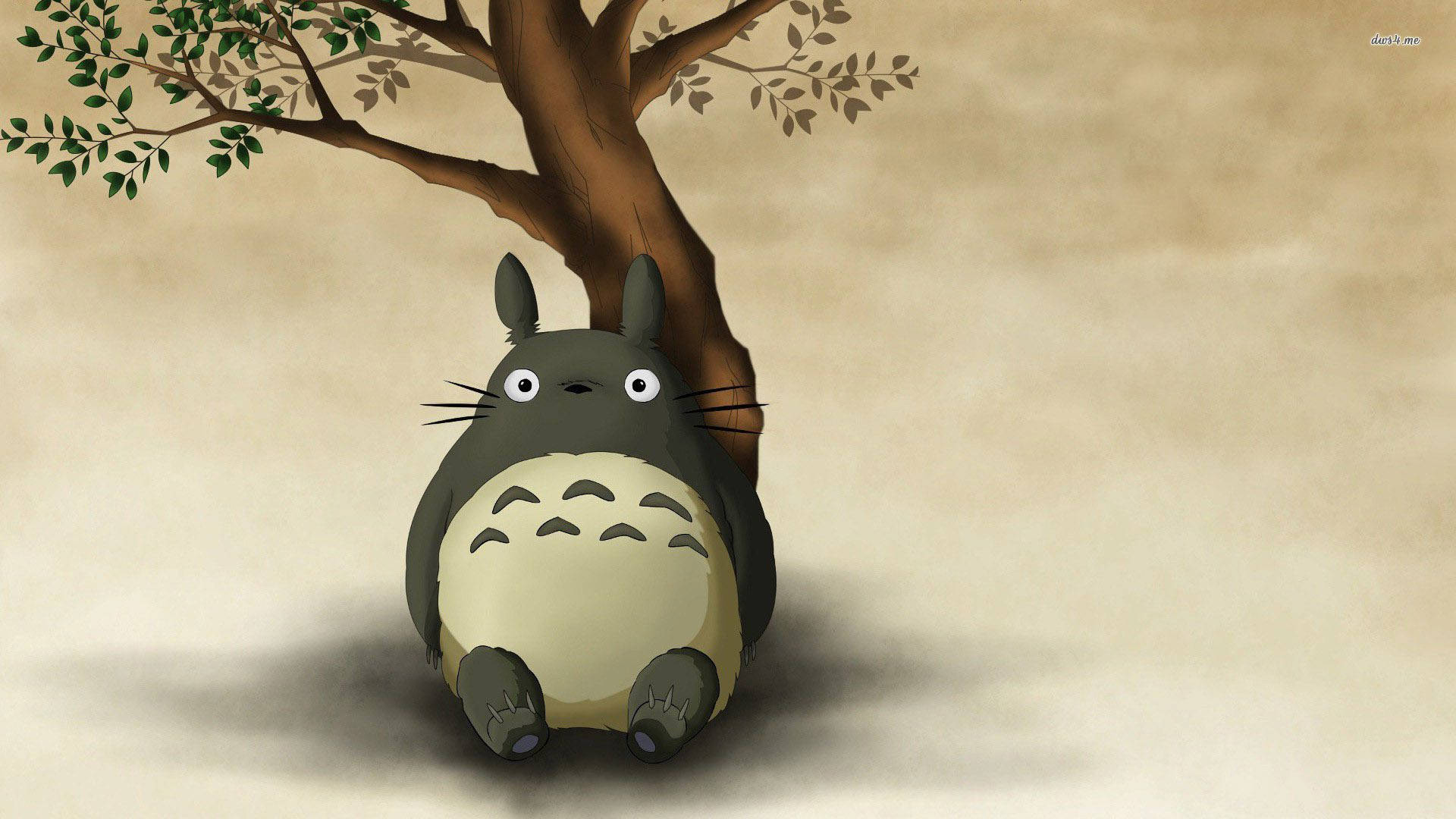 Totoro Soaking in Nature's Beauty Wallpaper