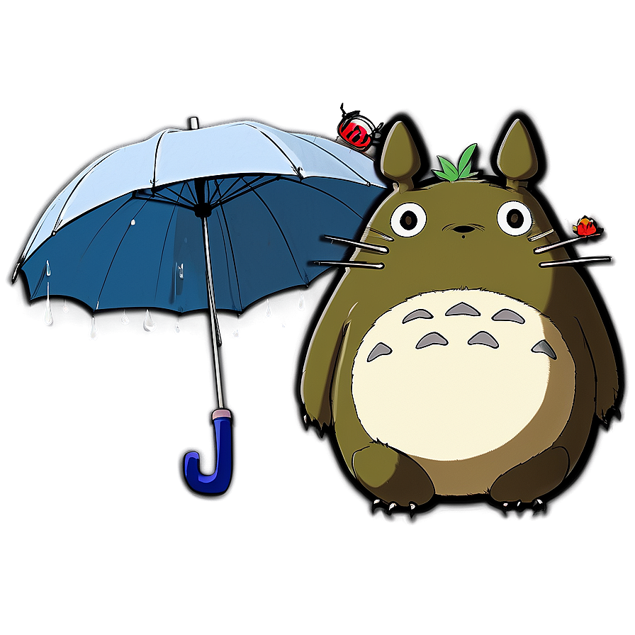 Download Totoro With Umbrella Png Qfx | Wallpapers.com