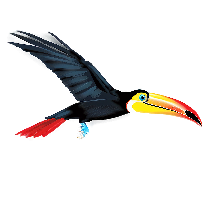 Toucan In Flight Silhouette Png 06112024 PNG
