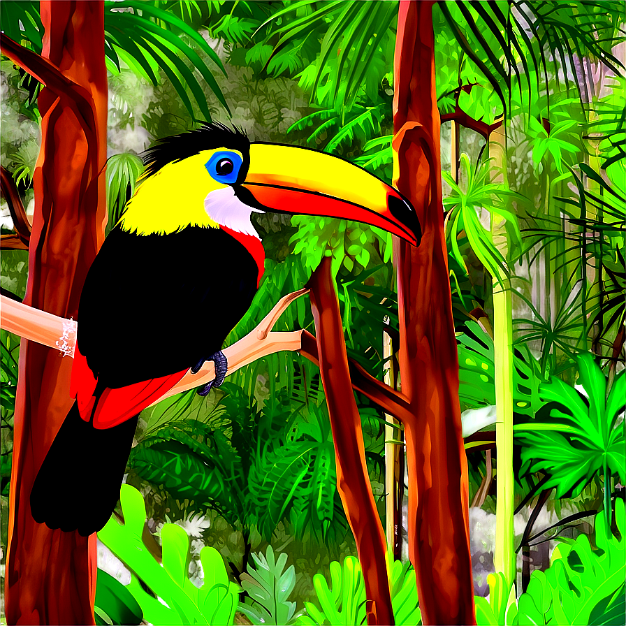 Toucan In Forest Png 2 PNG