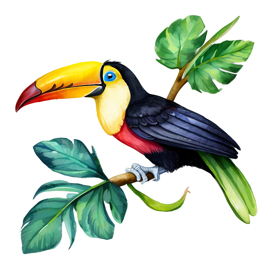 Toucan In Watercolor Png Eat PNG