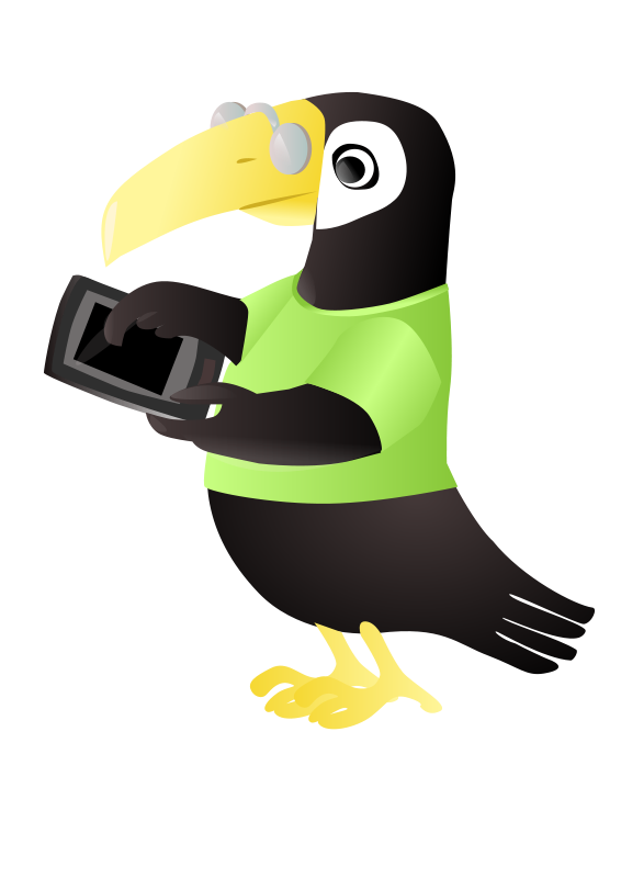 Toucan With Smartphone Illustration PNG