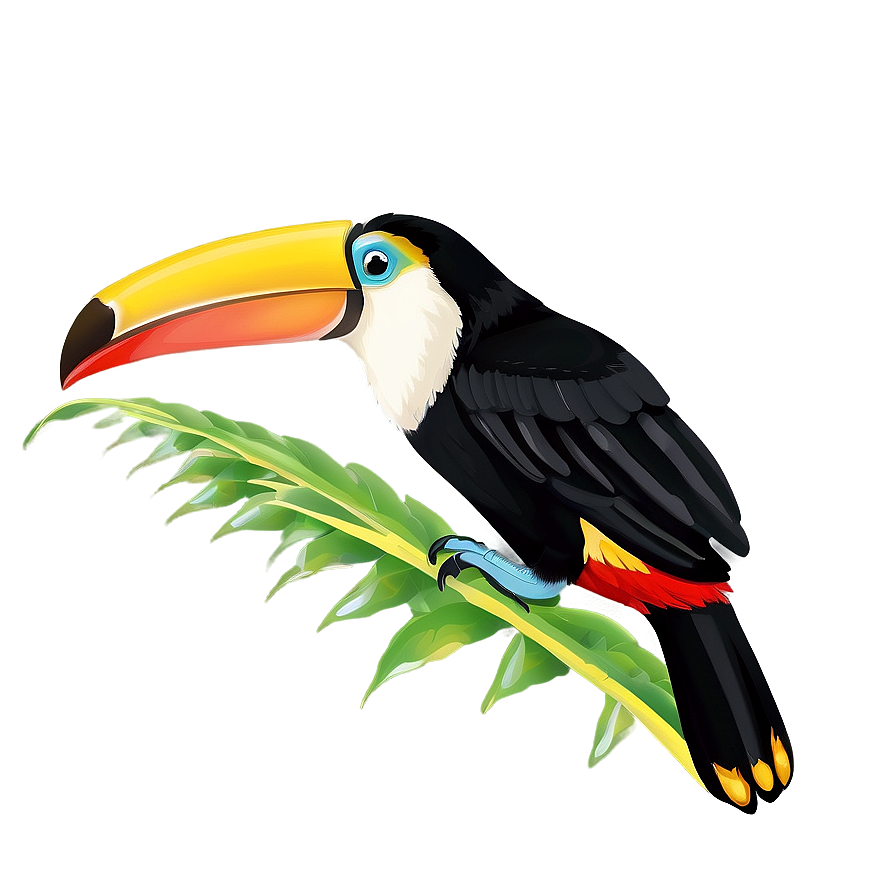 Download Toucan With Tropical Leaves Png Mqi | Wallpapers.com