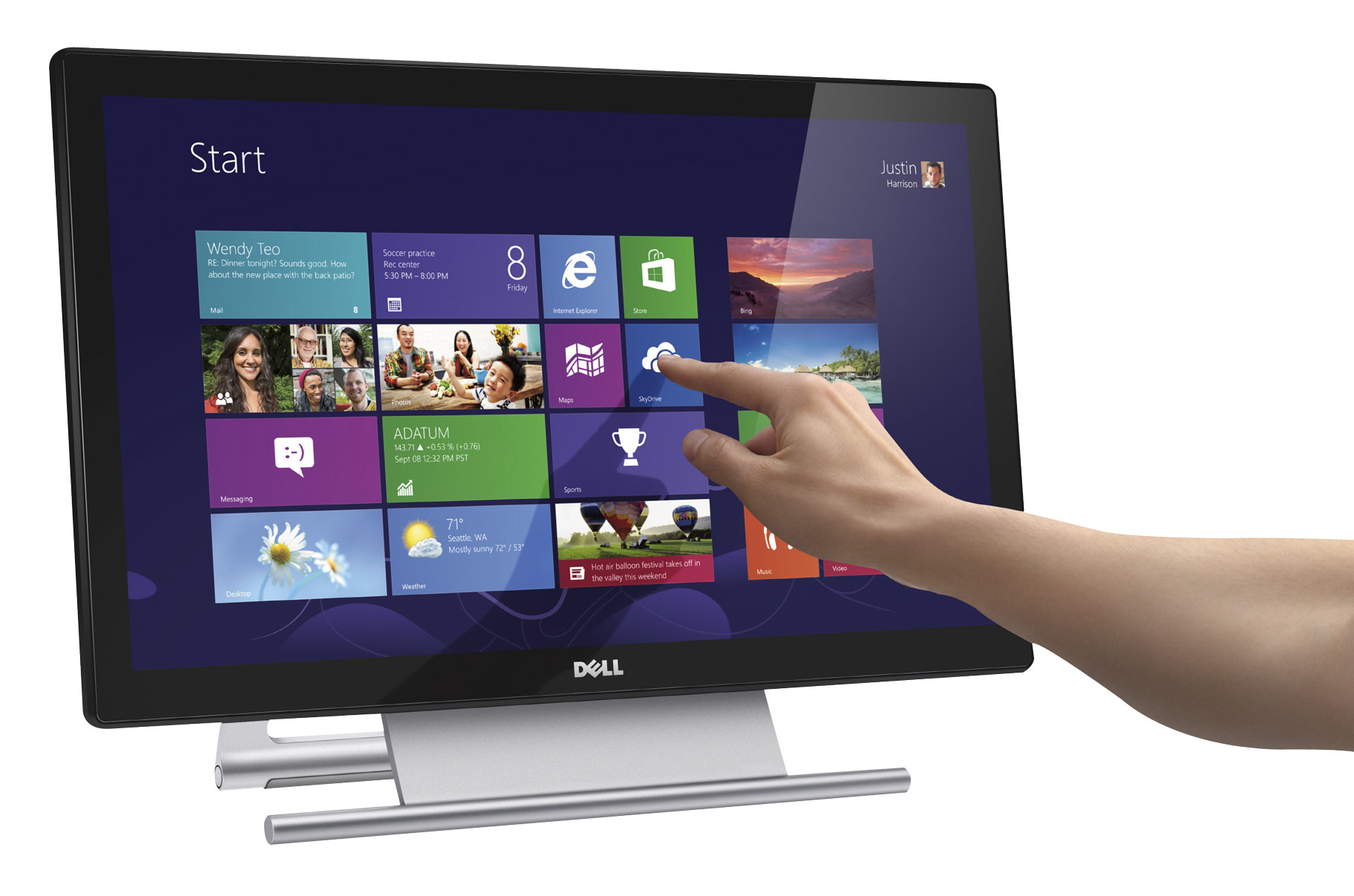 Touchscreen Interaction Dell Monitor PNG