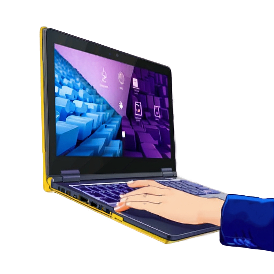 Touchscreen Laptop Diagram Png 05032024 PNG