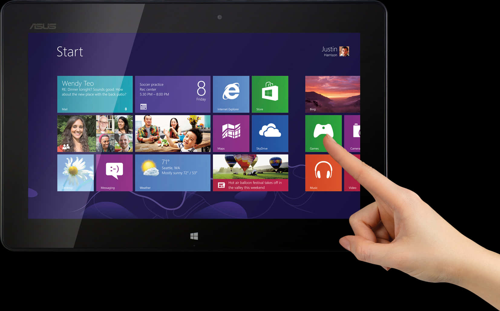 Touchscreen Tablet Interaction PNG