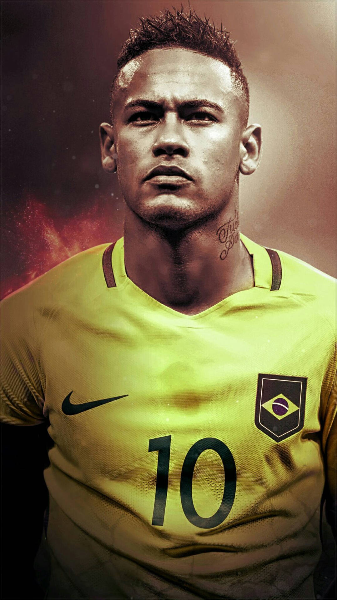 Download Tough Neymar For Brazil Wallpaper 