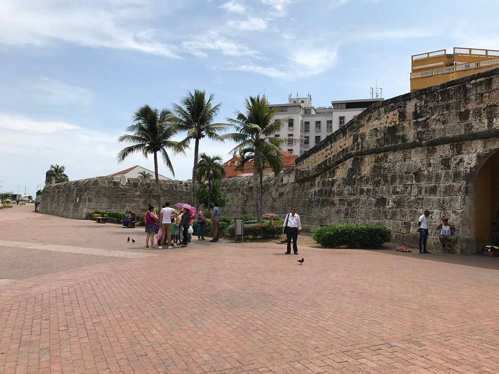 Tourists At The Wall Of Cartagena Picture