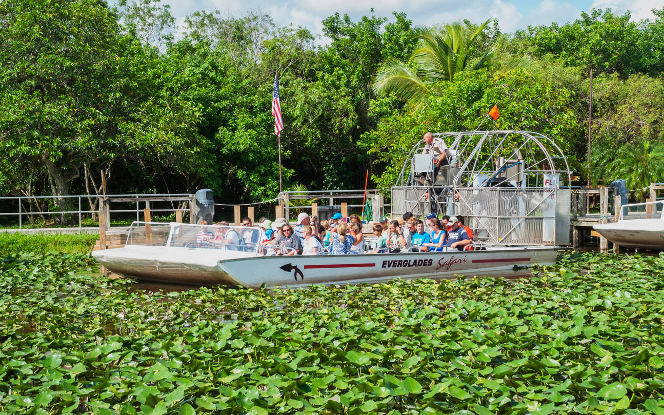 Tourists On Boat Everglades National Park Wallpaper