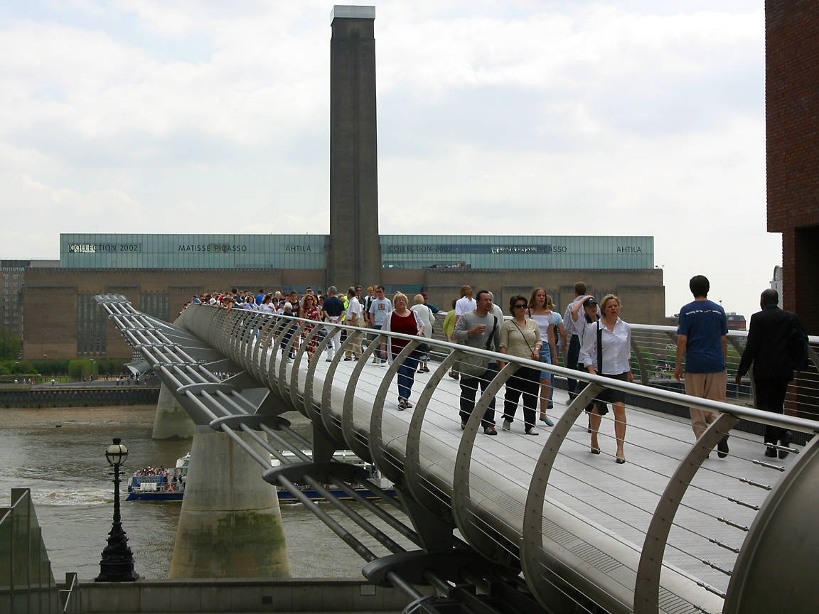 Tourists On Millennium Bridge Tate Modern Picture