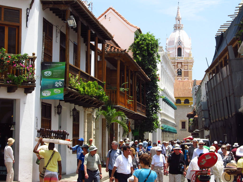 Tourists On The Streets Of Cartagena Picture