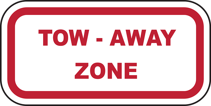 Tow Away Zone Sign PNG