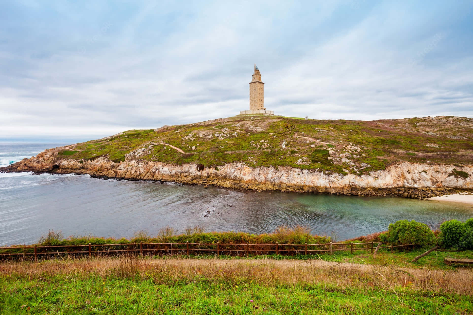 Tower Of Hercules And Landscape Wallpaper