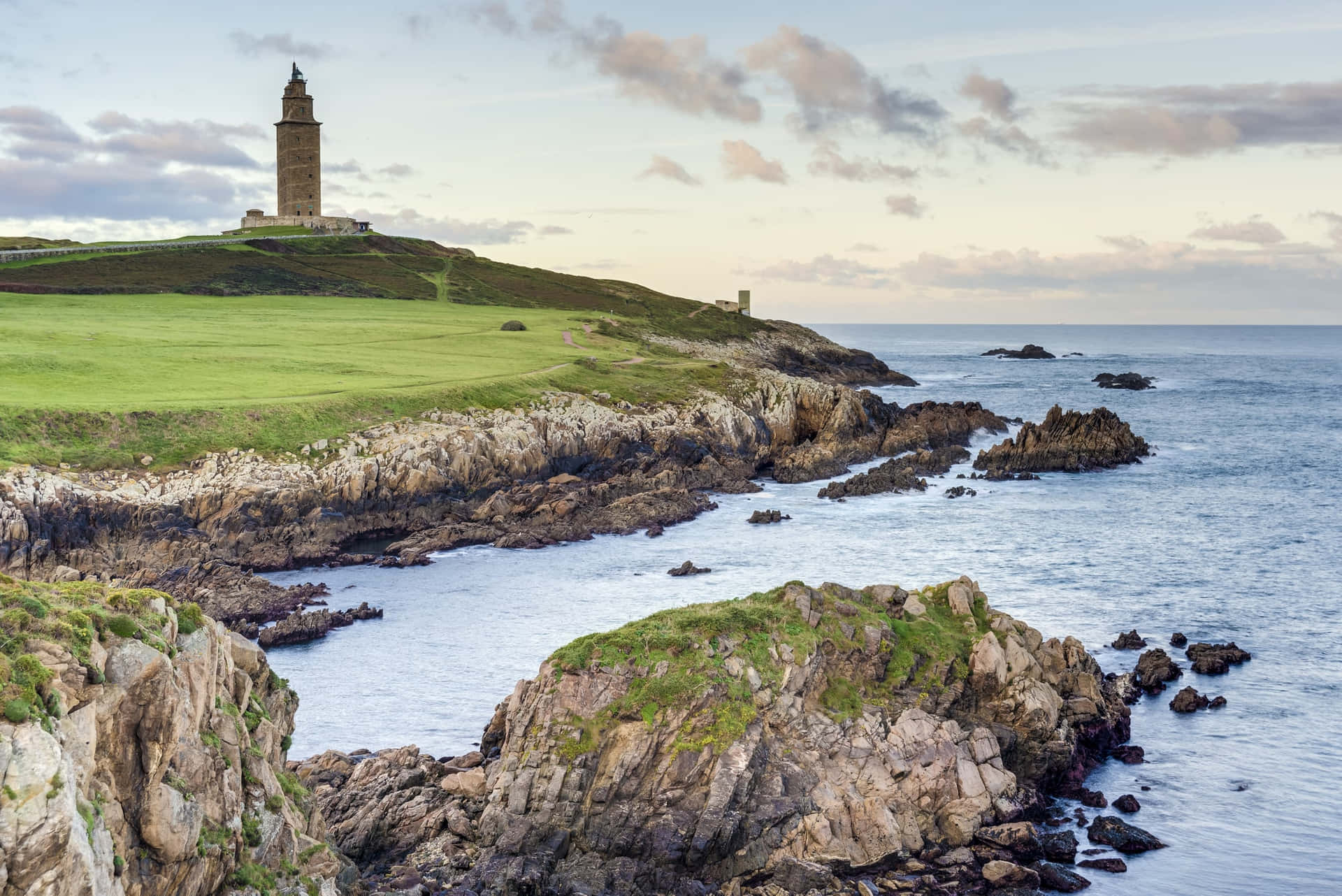 Tower Of Hercules Standing Atop The Coast Wallpaper