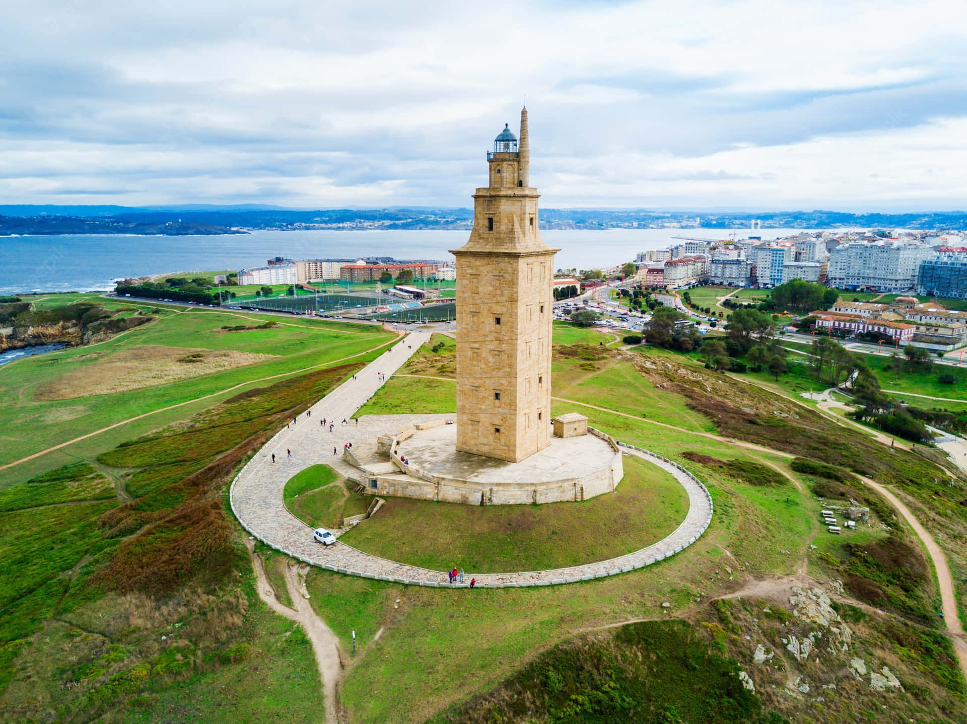 Tower Of Hercules With Ocean In The Back Wallpaper