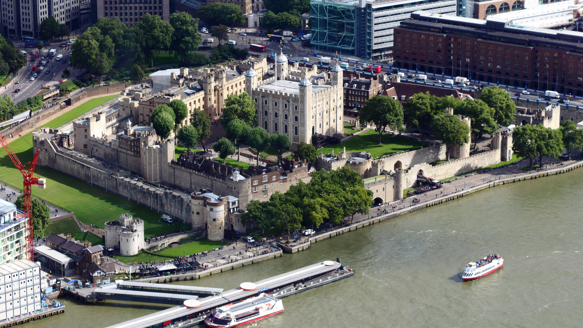 Towervon London Am Fluss Thames Wallpaper