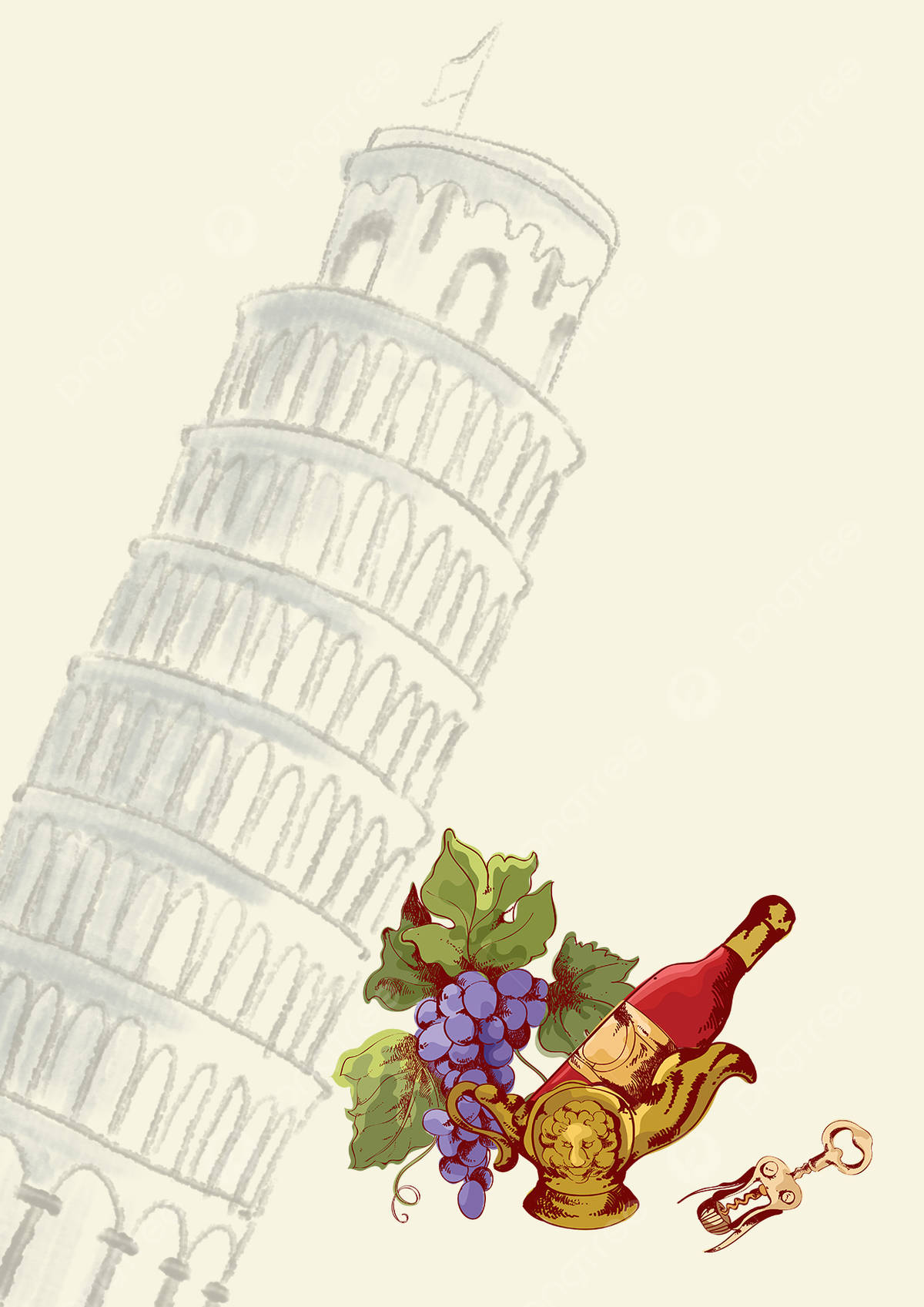 Zeichnungdes Schiefen Turms Von Pisa Wallpaper