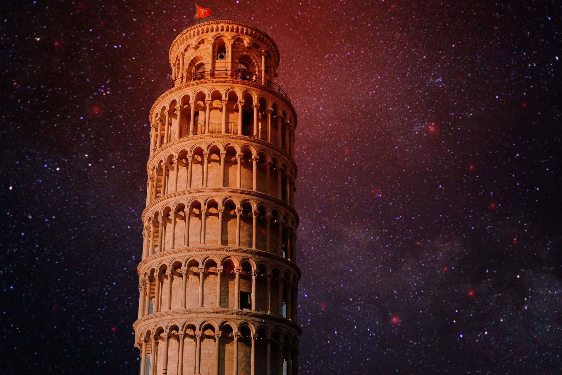 Tower Of Pisa Galaxy Aesthetic Wallpaper