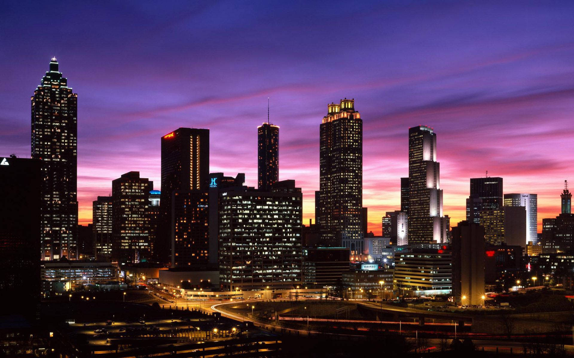 Majestic High-Rise Buildings Embracing the Atlanta Skyline Wallpaper