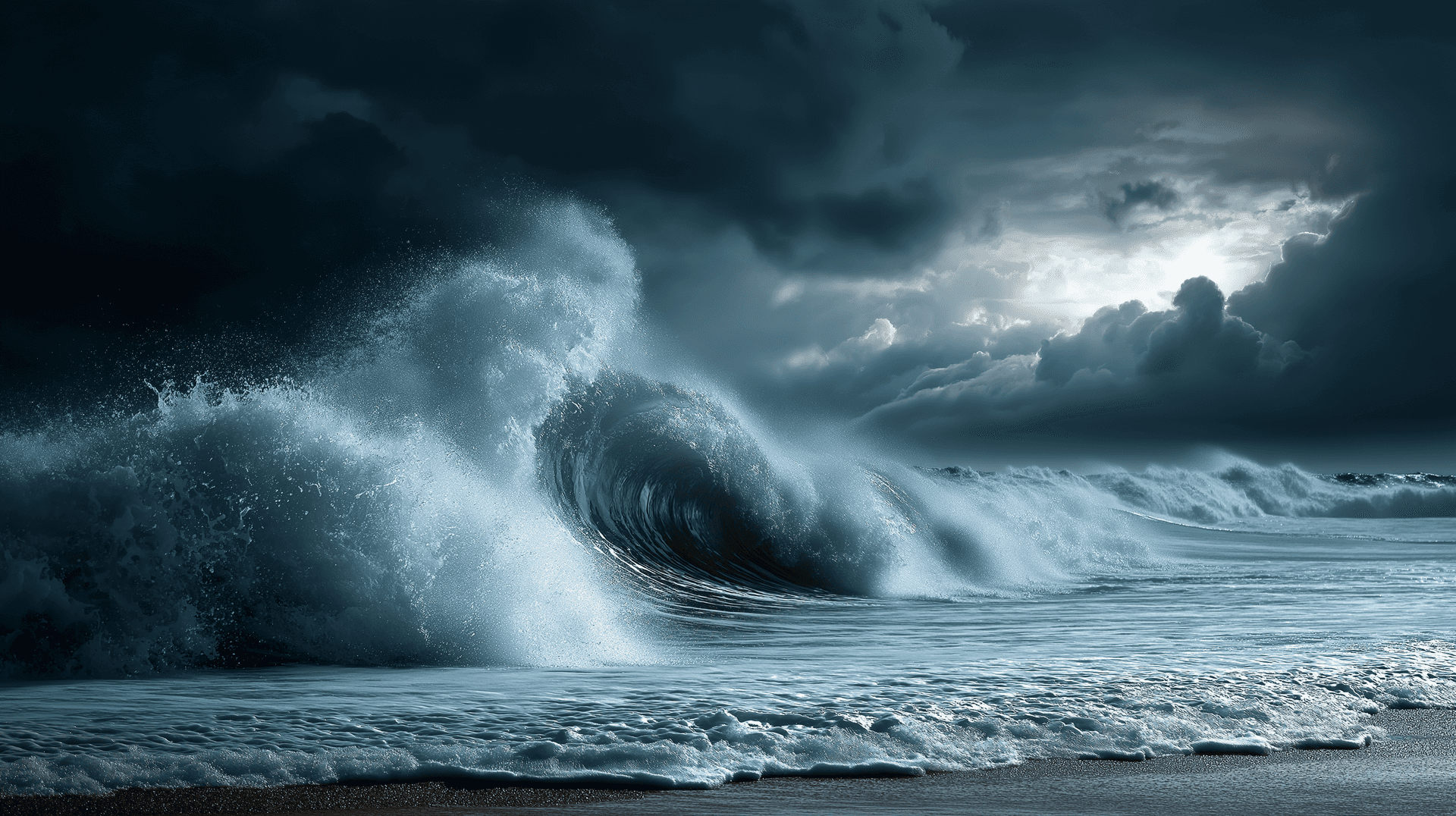 Towering Tsunami Wave Wallpaper