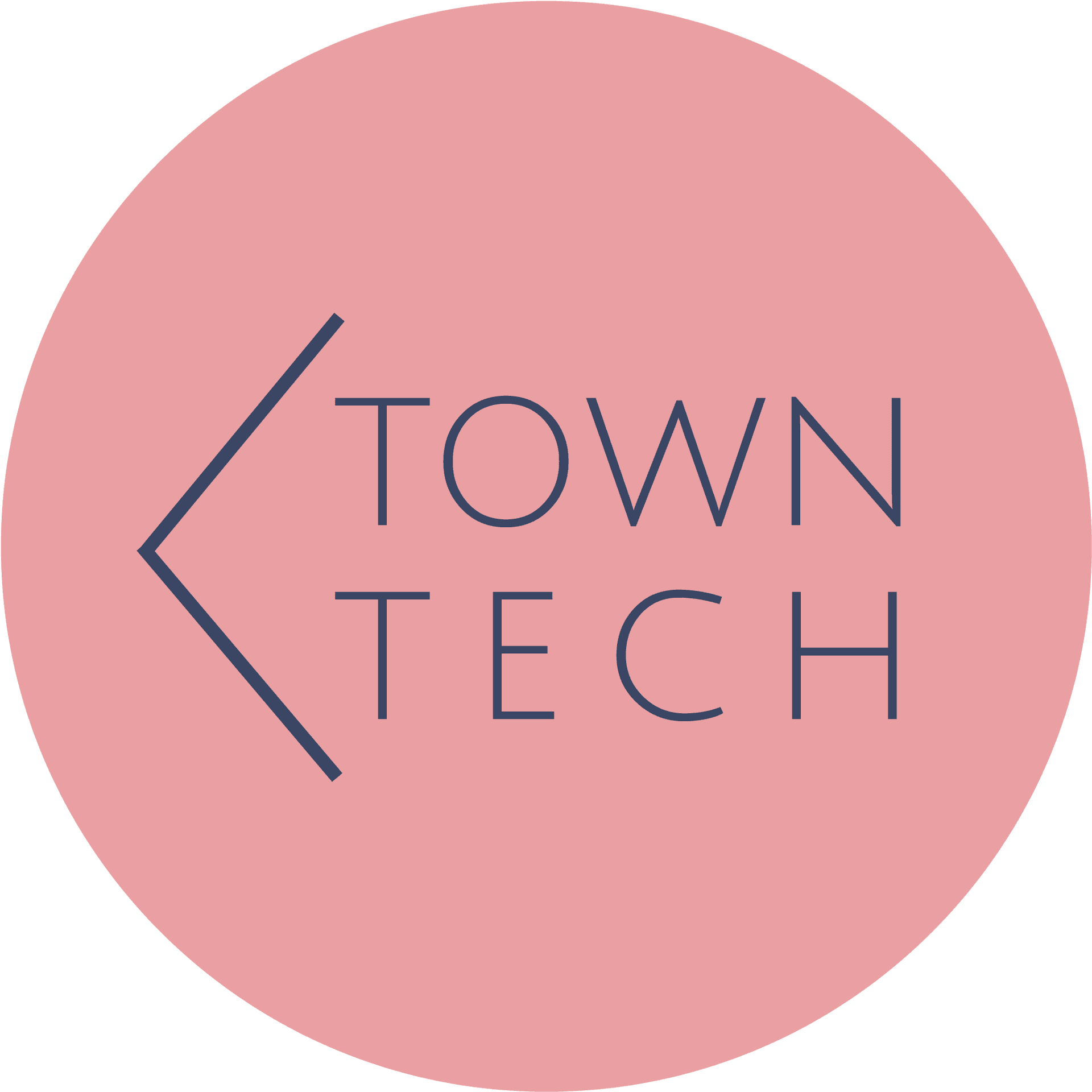 Town Tech Pink Circle Logo PNG