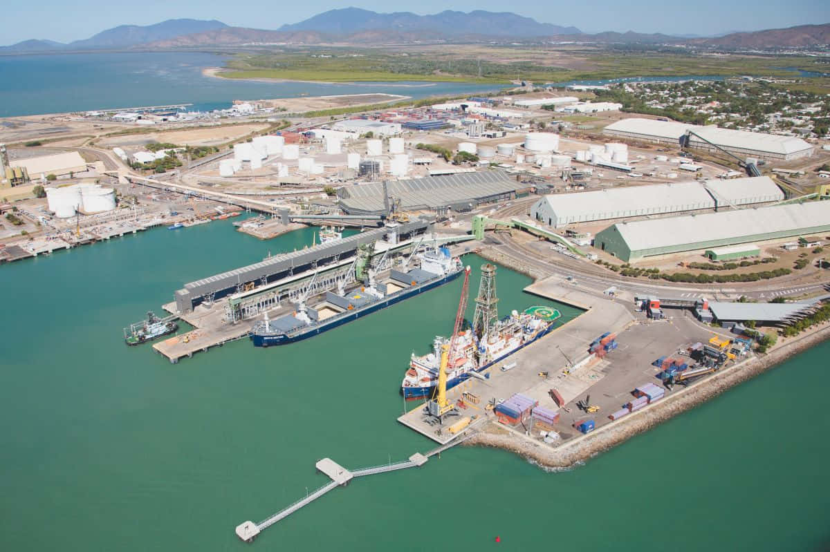 Townsville Industrial Port Aerial View Wallpaper