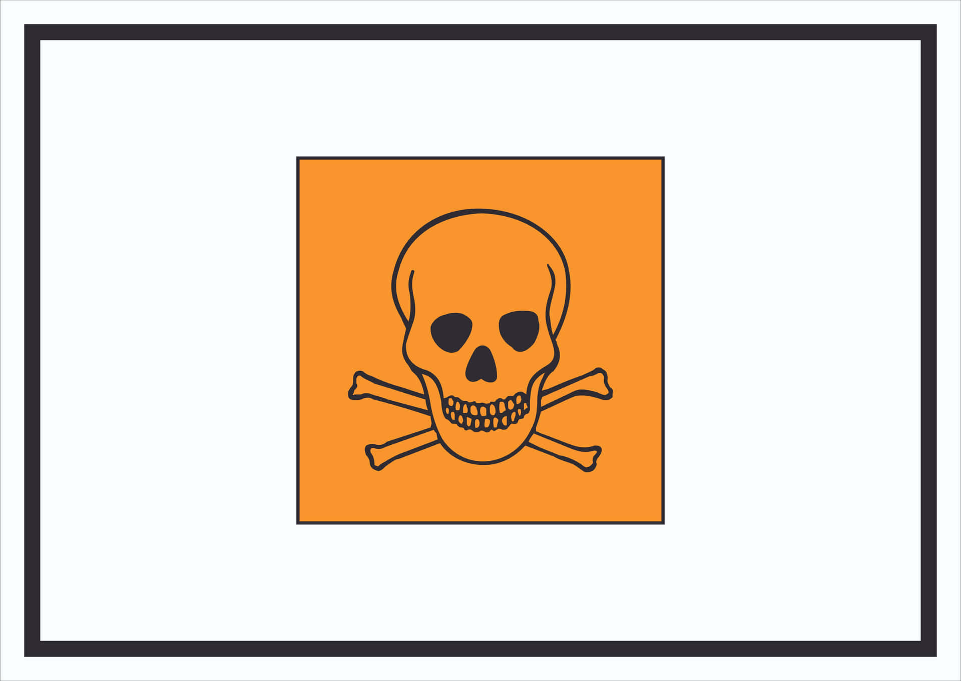 Hazard Warning Sign With Skull And Crossbones Wallpaper