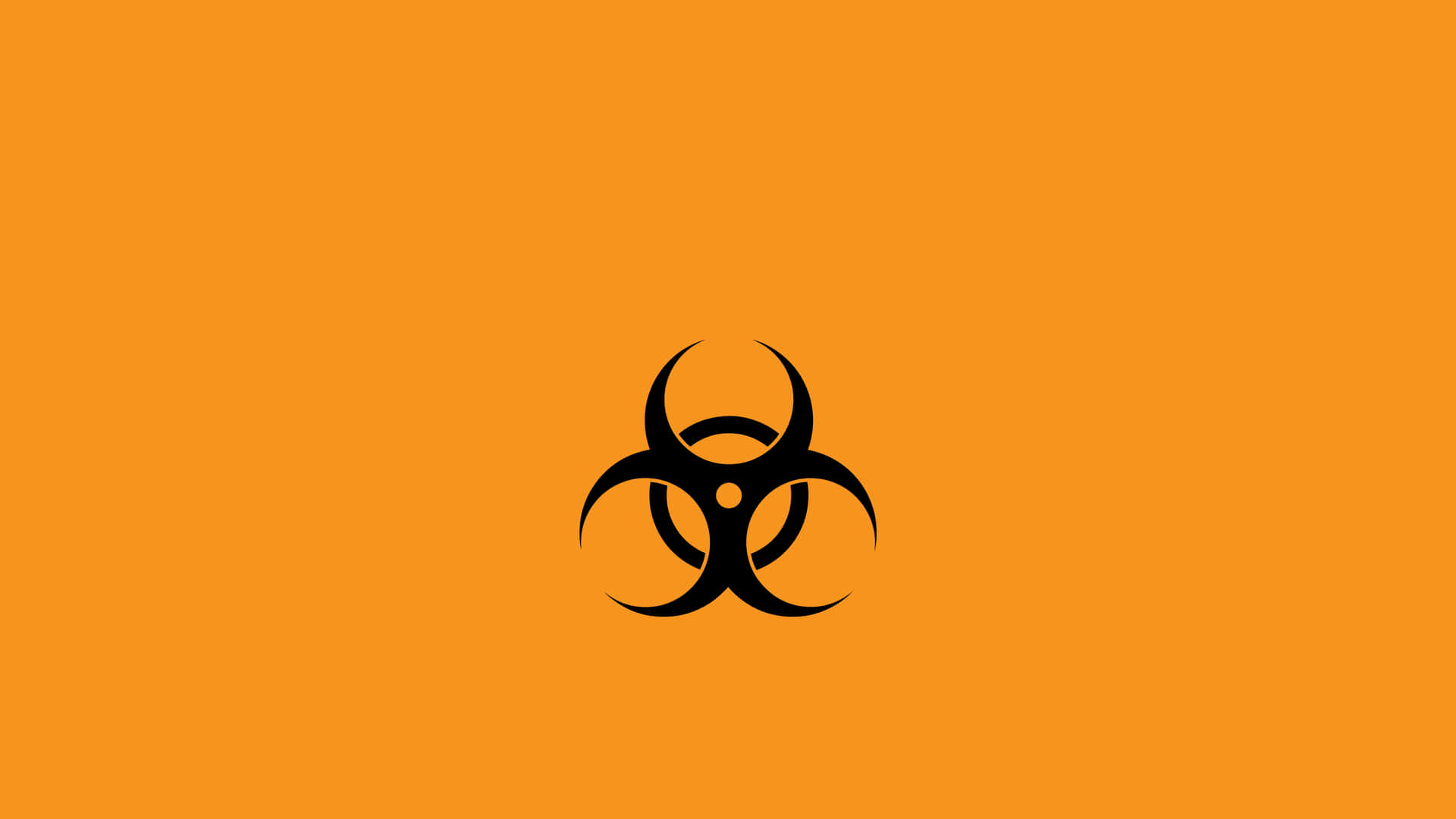 Biohazard Symbol On An Orange Background Wallpaper