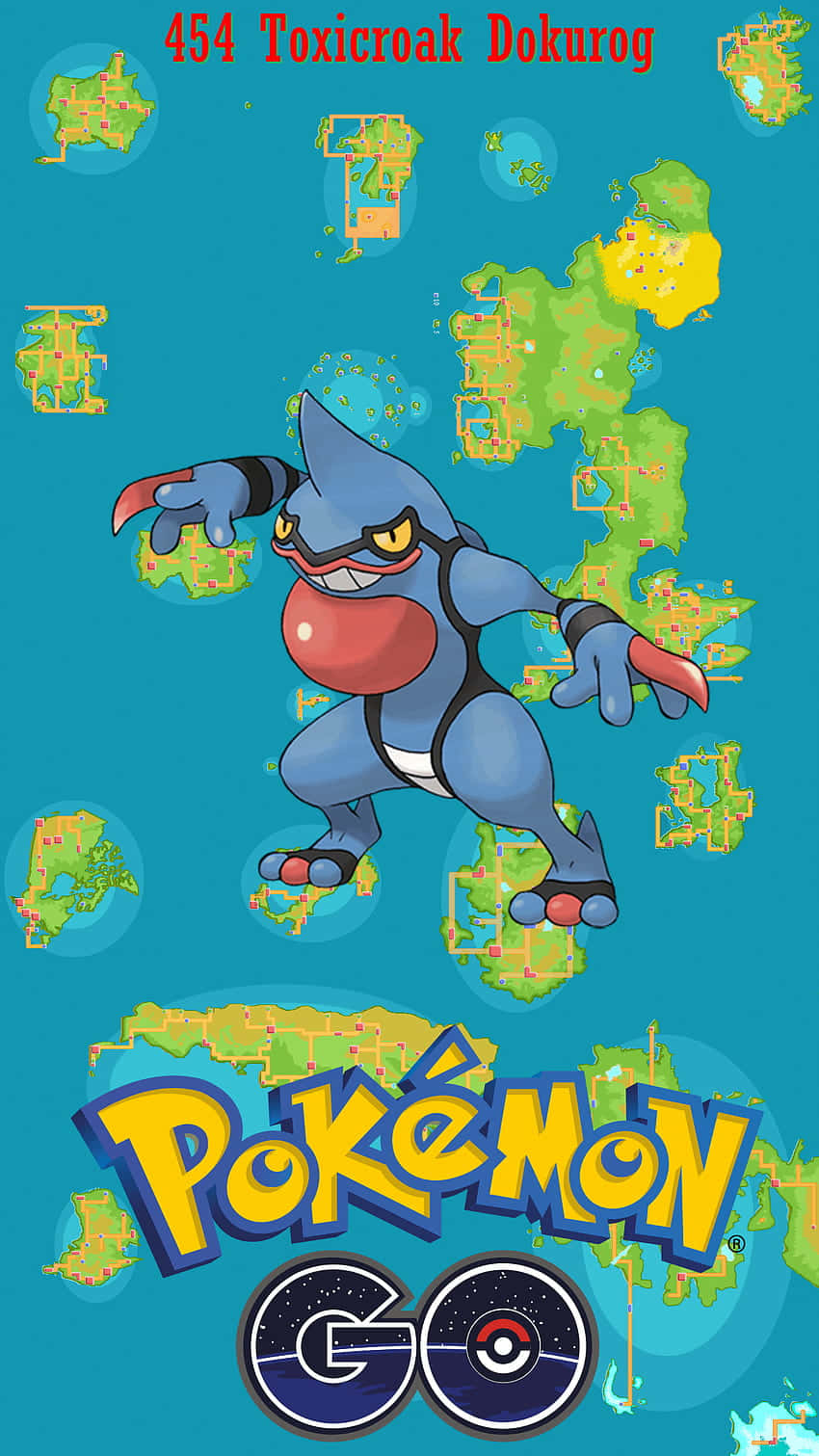 Toxicroak With Pokemon Go Logo Wallpaper