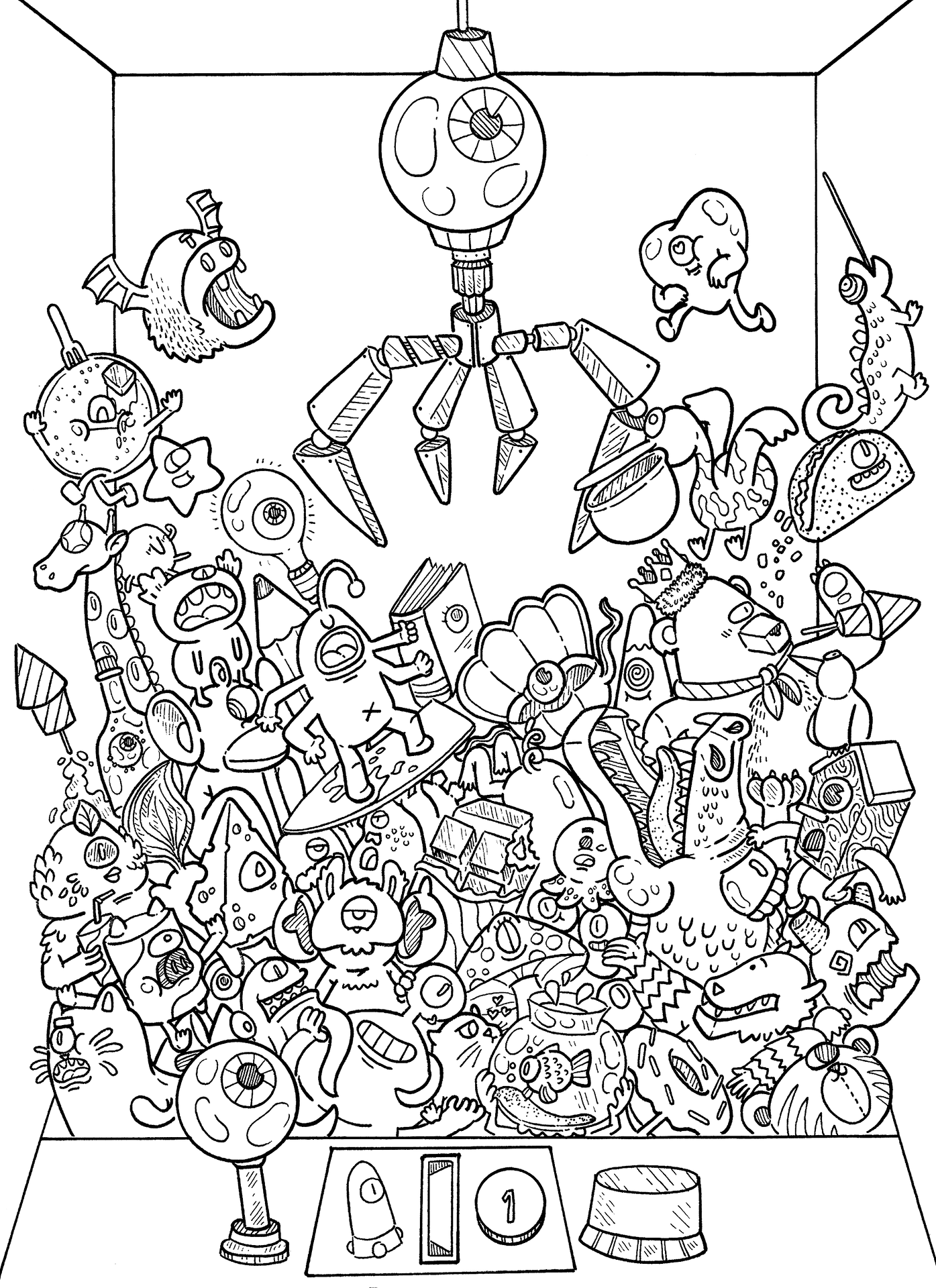 Toy Box Adventure Coloring Page PNG