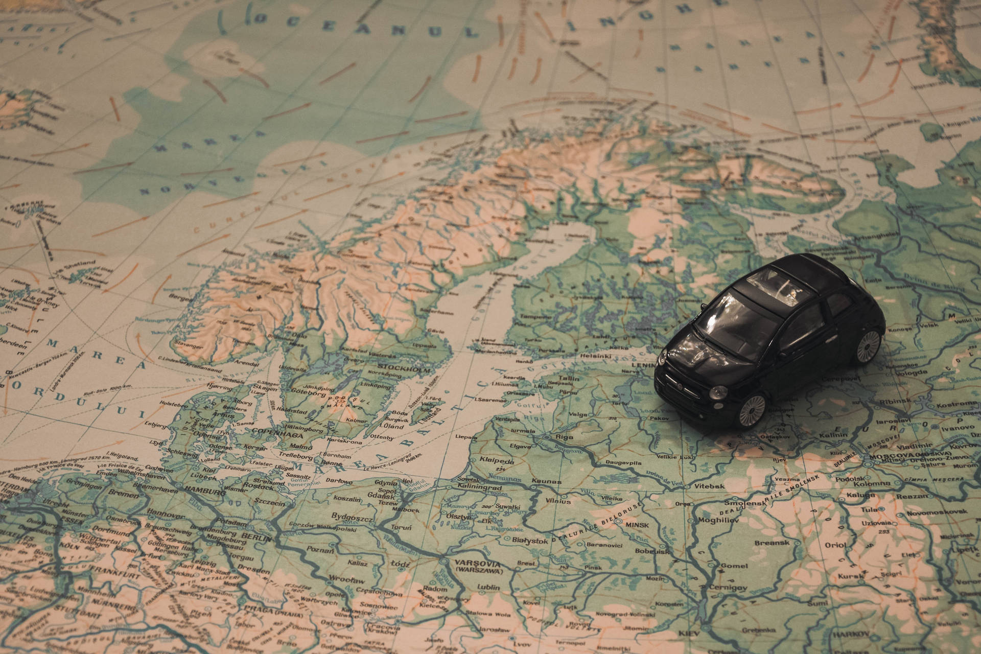 Toy Car With Countries Map