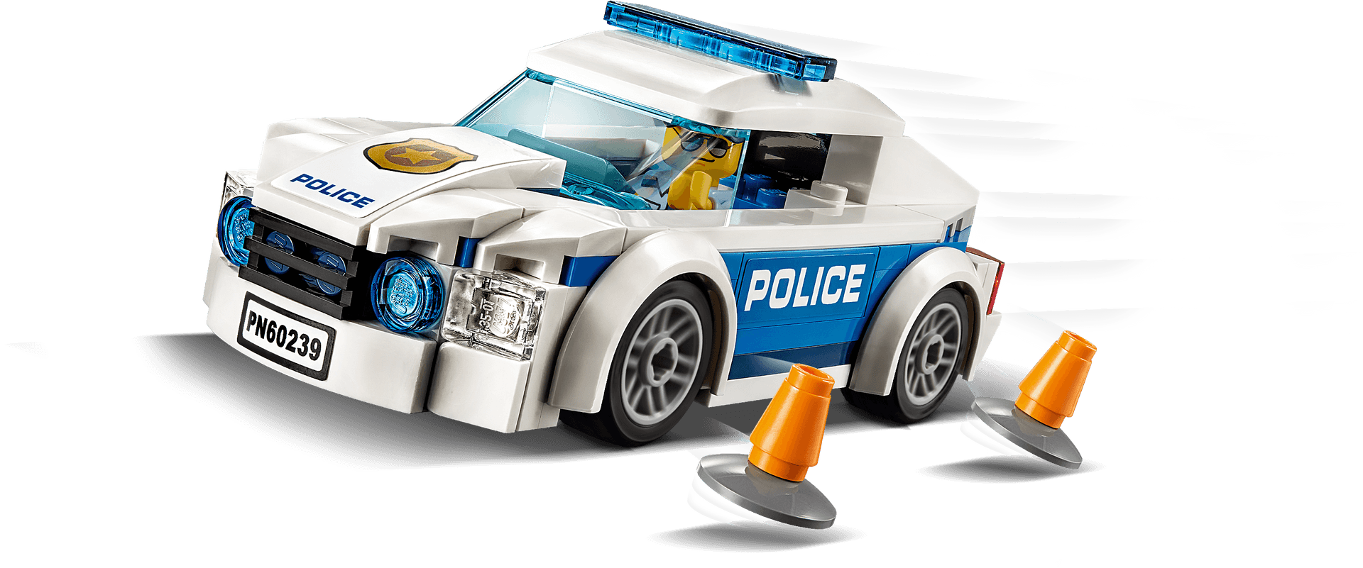 Toy Police Car With Cones PNG