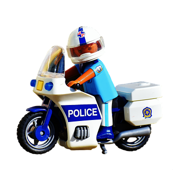 Toy Police Motorcycle Figure PNG