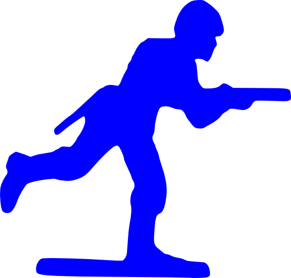 Toy Soldier Silhouette Blue PNG