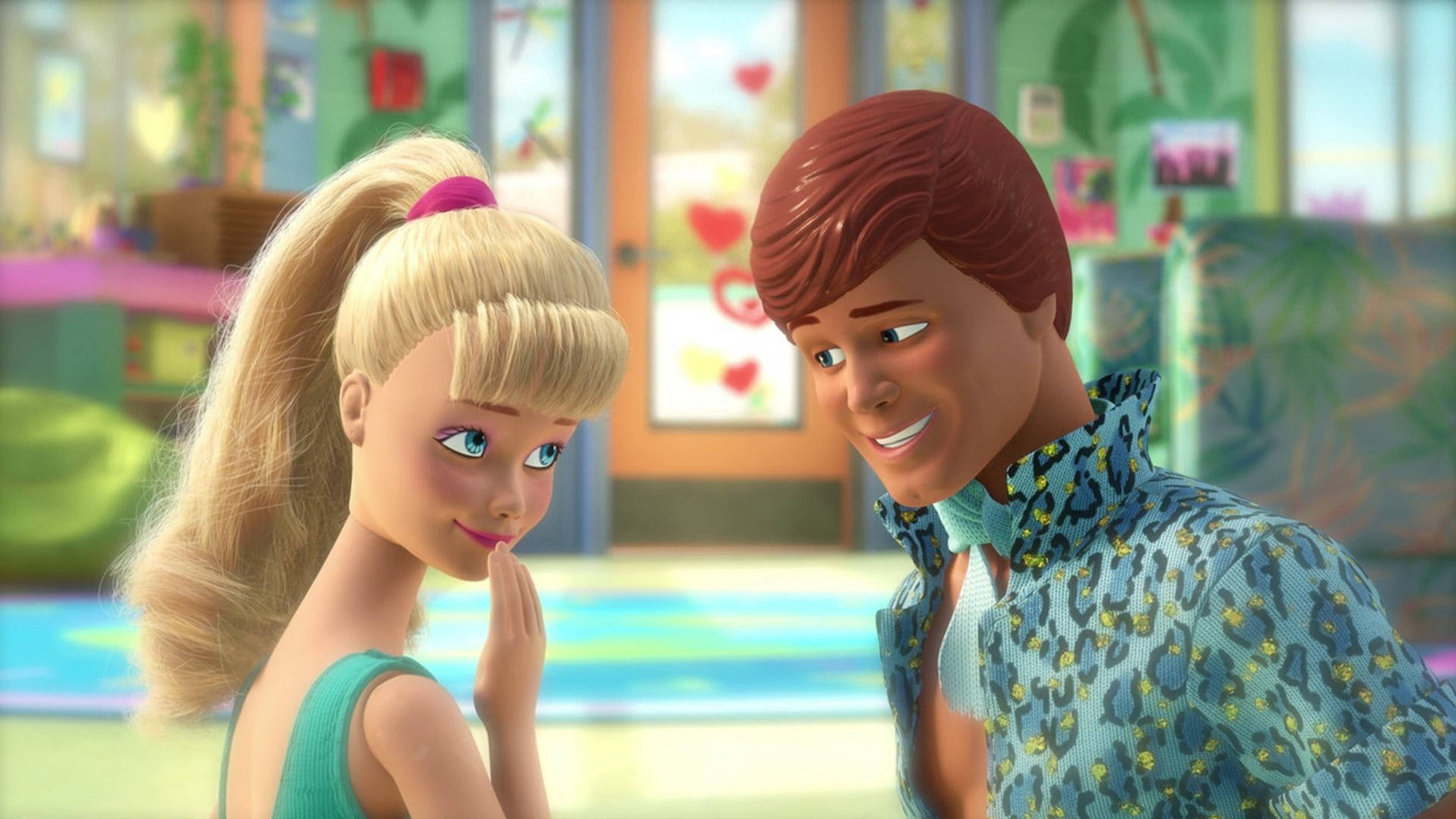 Toystory 3 Andy Und Barbie Wallpaper