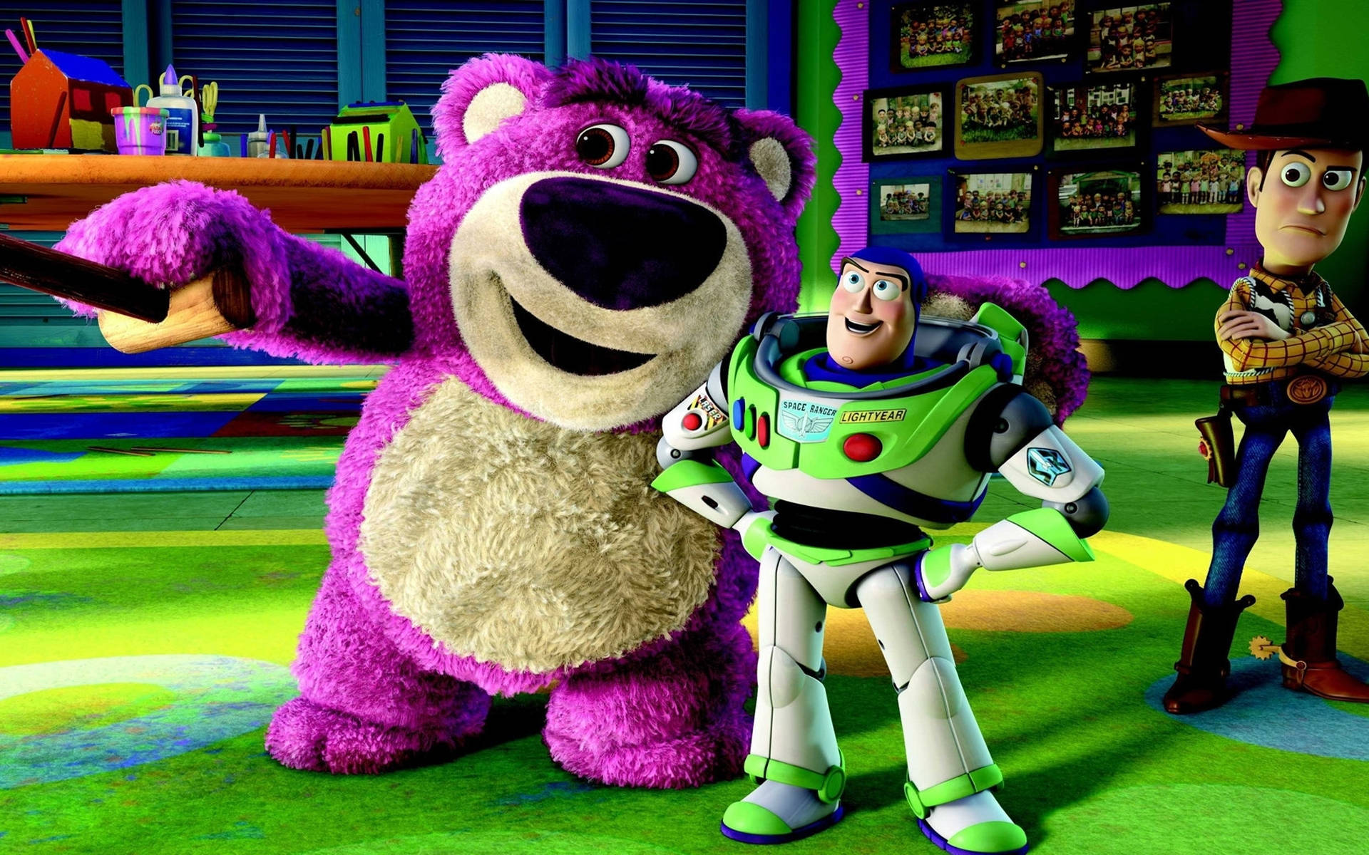 Toy Story 3 Bear And Buzz Lightyear Wallpaper