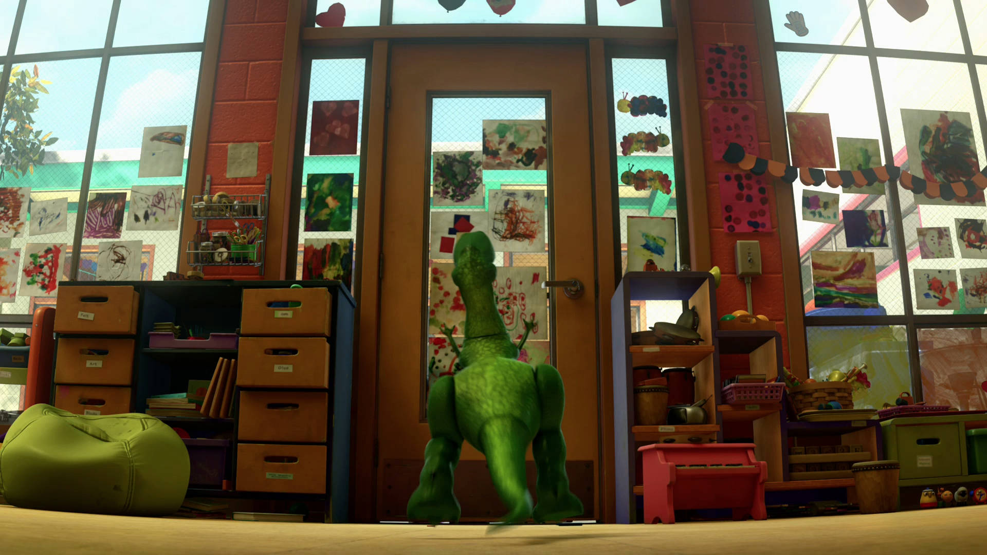 Toystory 3 Rex En La Puerta Principal Fondo de pantalla