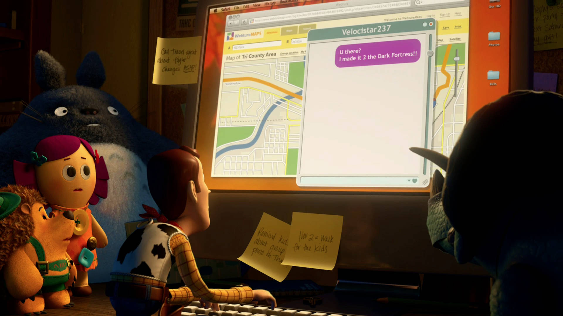Toy Story 3 Toys In Computer Room Wallpaper