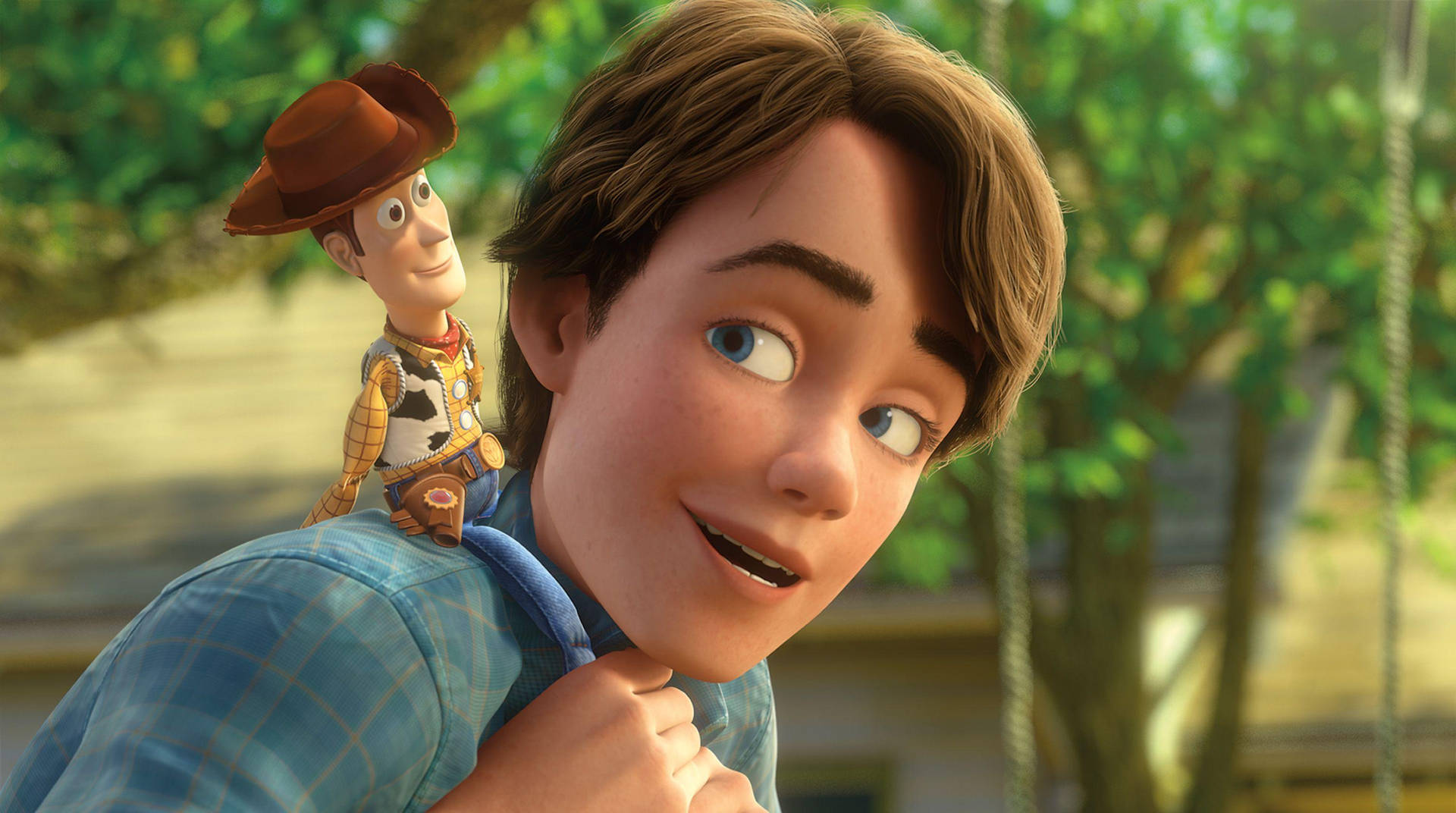 Toy Story 3 Woody og Andy Glade Tapet Wallpaper