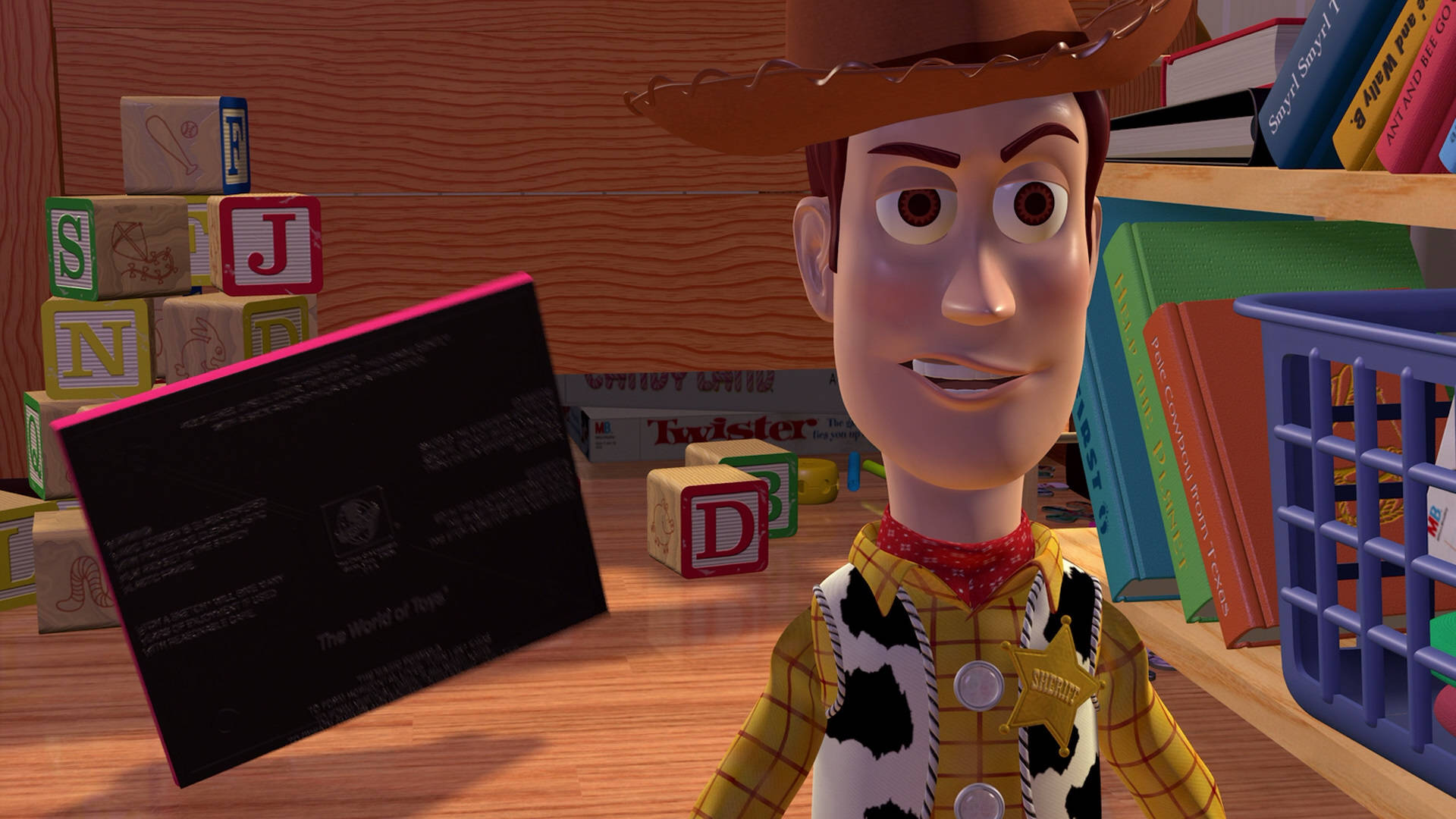 Toystory 3 Woody En El Depósito De Inventario Fondo de pantalla