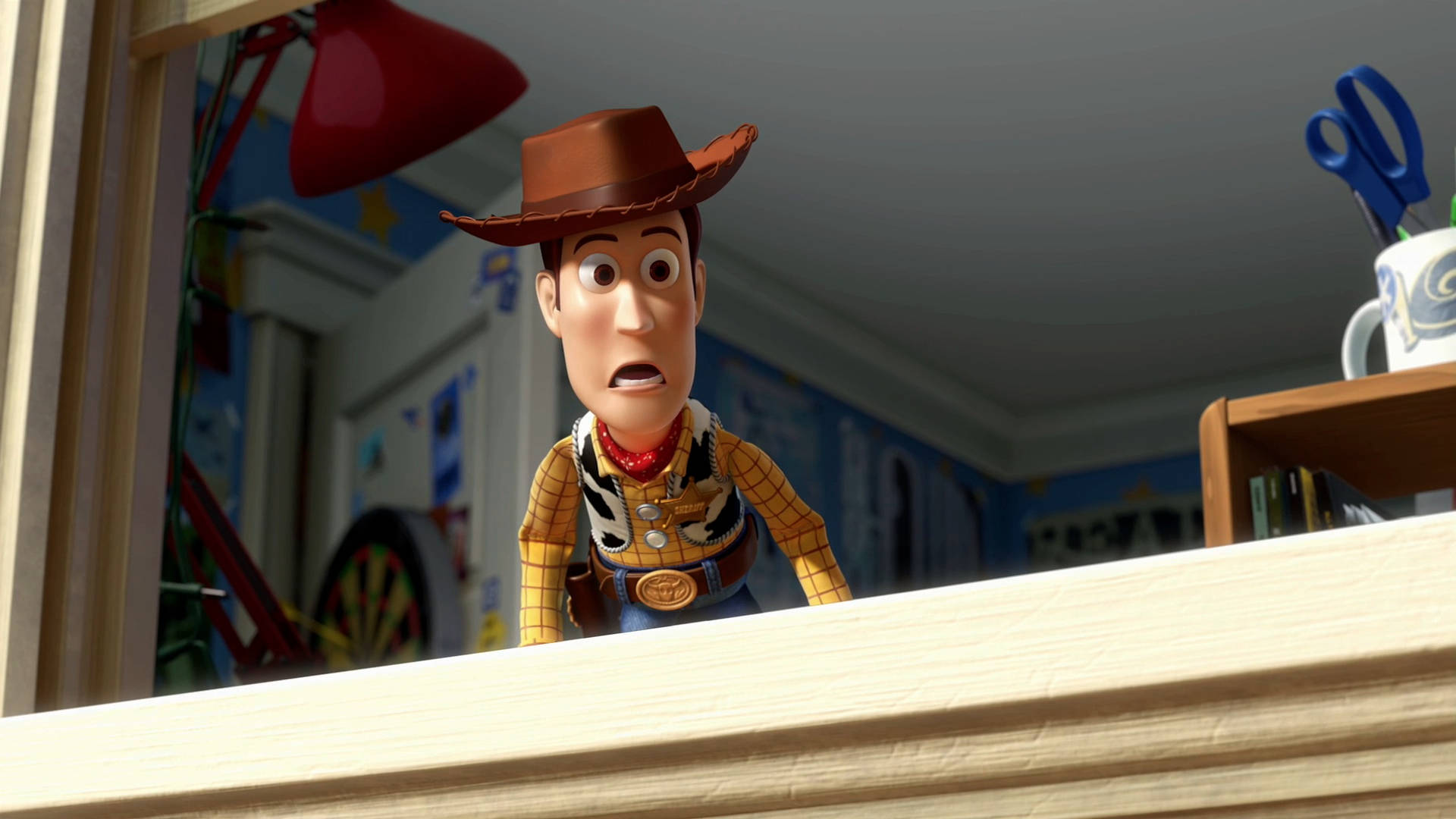 Toy Story 3 Woody I Vinduet Wallpaper