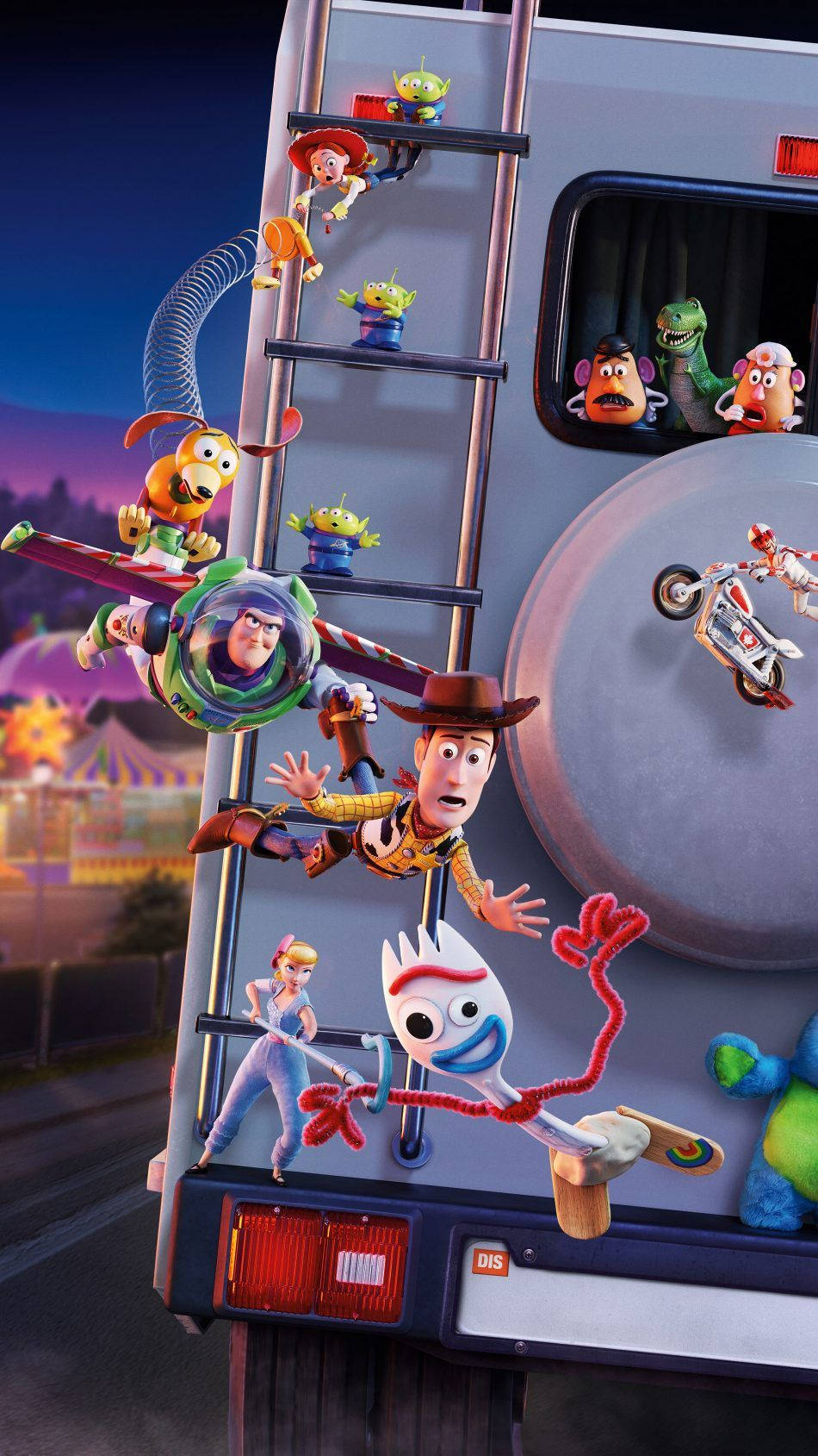 Woody and Forky embark on a new adventure for all of Andy's old toys in Toy Story 4. Wallpaper