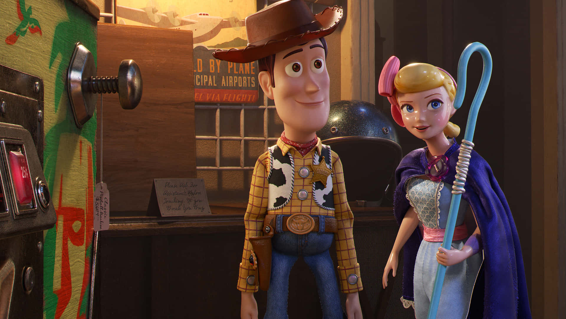 Begleitewoody Und Seine Freunde Auf Ihrer Abenteuerlichen Reise In Toy Story 4.