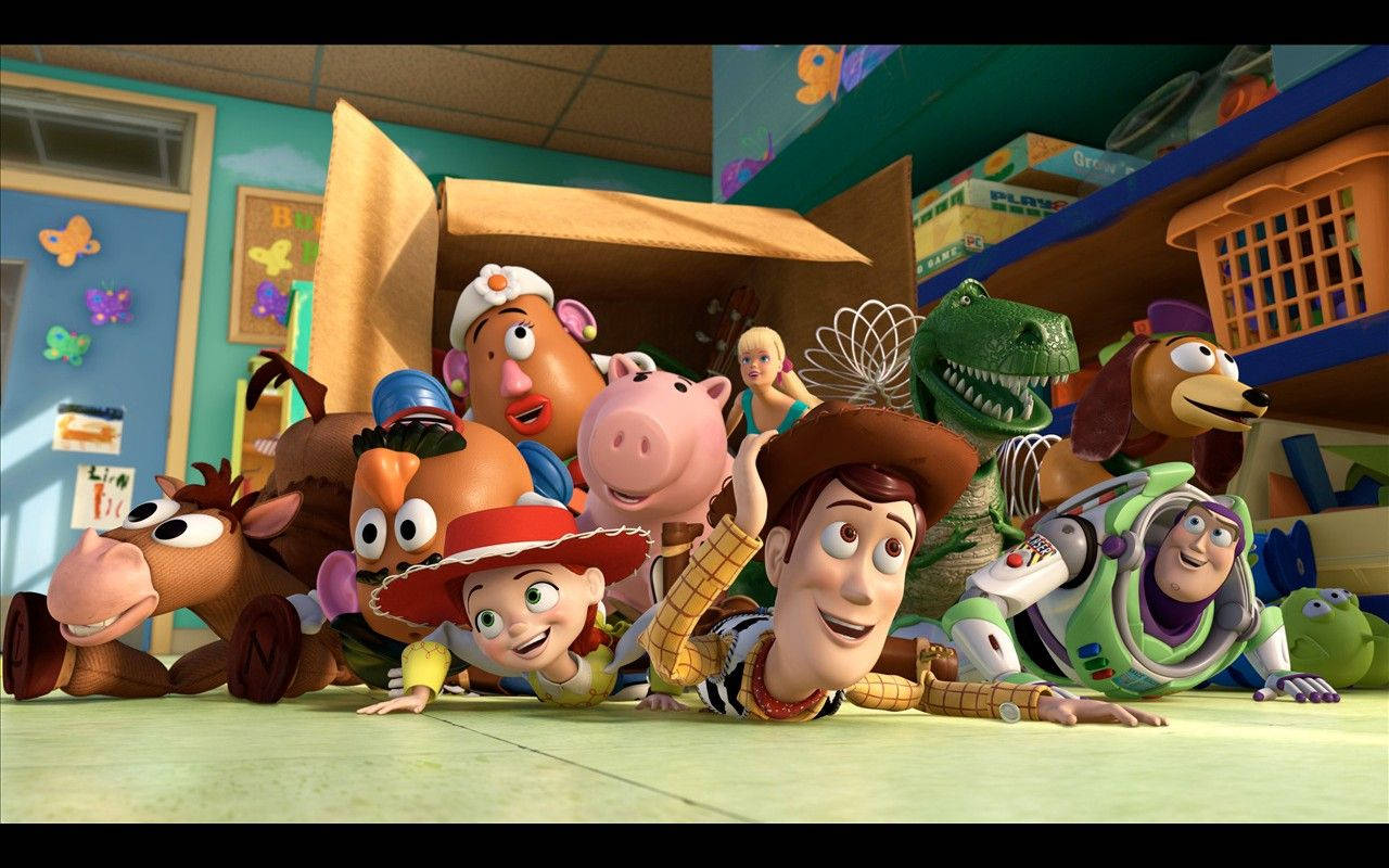 Toy Story Characters In Box Wallpaper