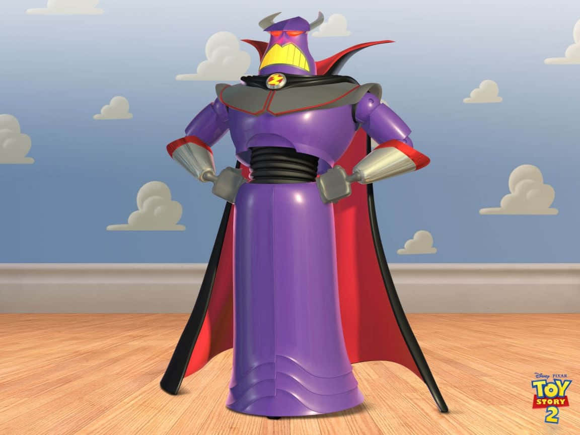 Emperor Zurg Posing Against A Toy Story Cloud Wallpaper