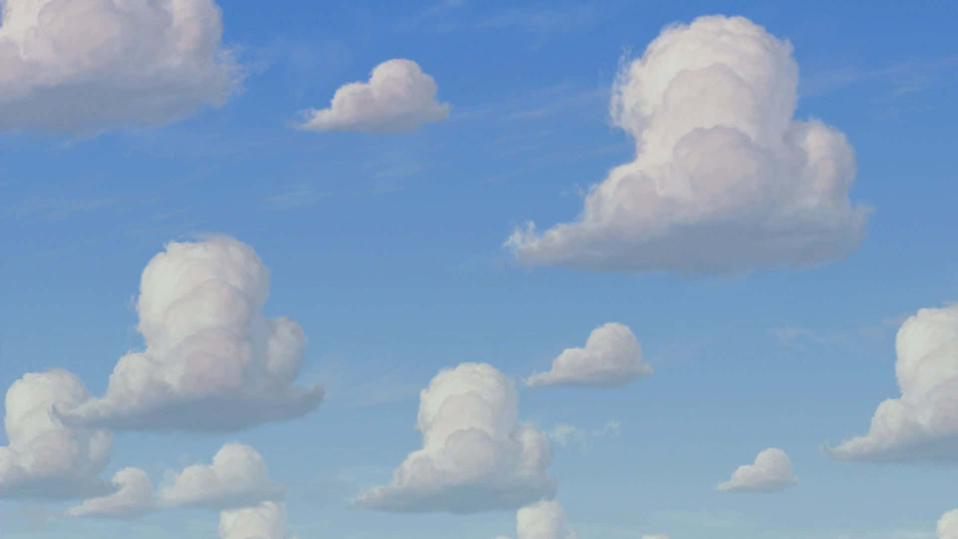 Kig op på himlen og se en drøm blive til virkelighed - en Toy Story Cloud! Wallpaper