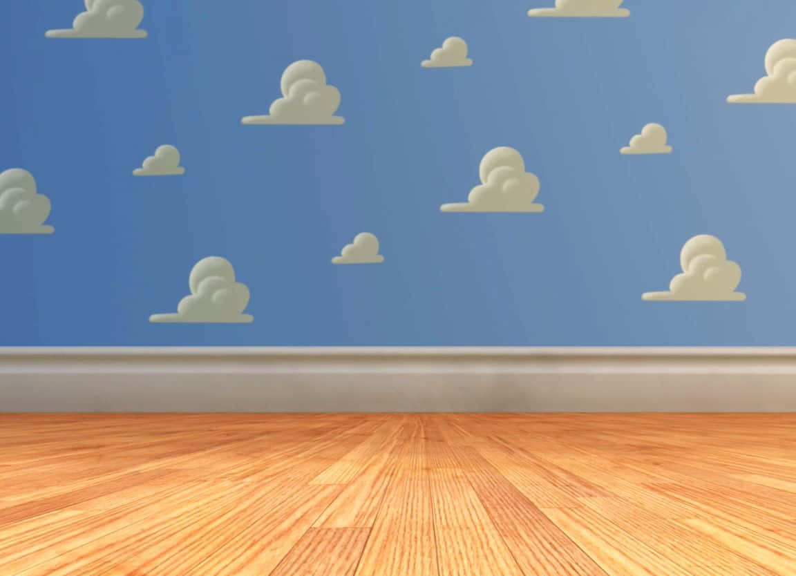 Et mystisk scenes skabt af stjerner og skyer inspireret af Toy Story filmene. Wallpaper