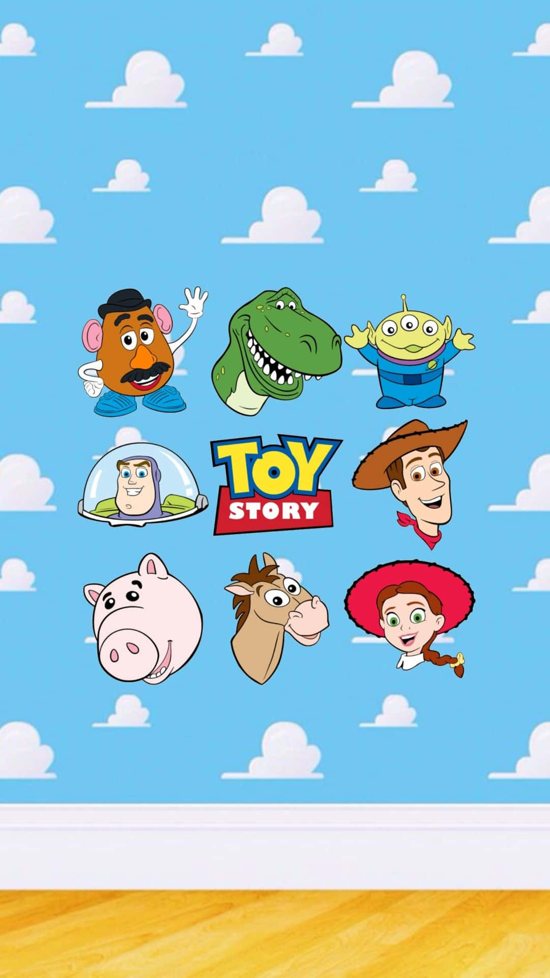 Toy Story Wall Decals With Cartoon Characters Wallpaper