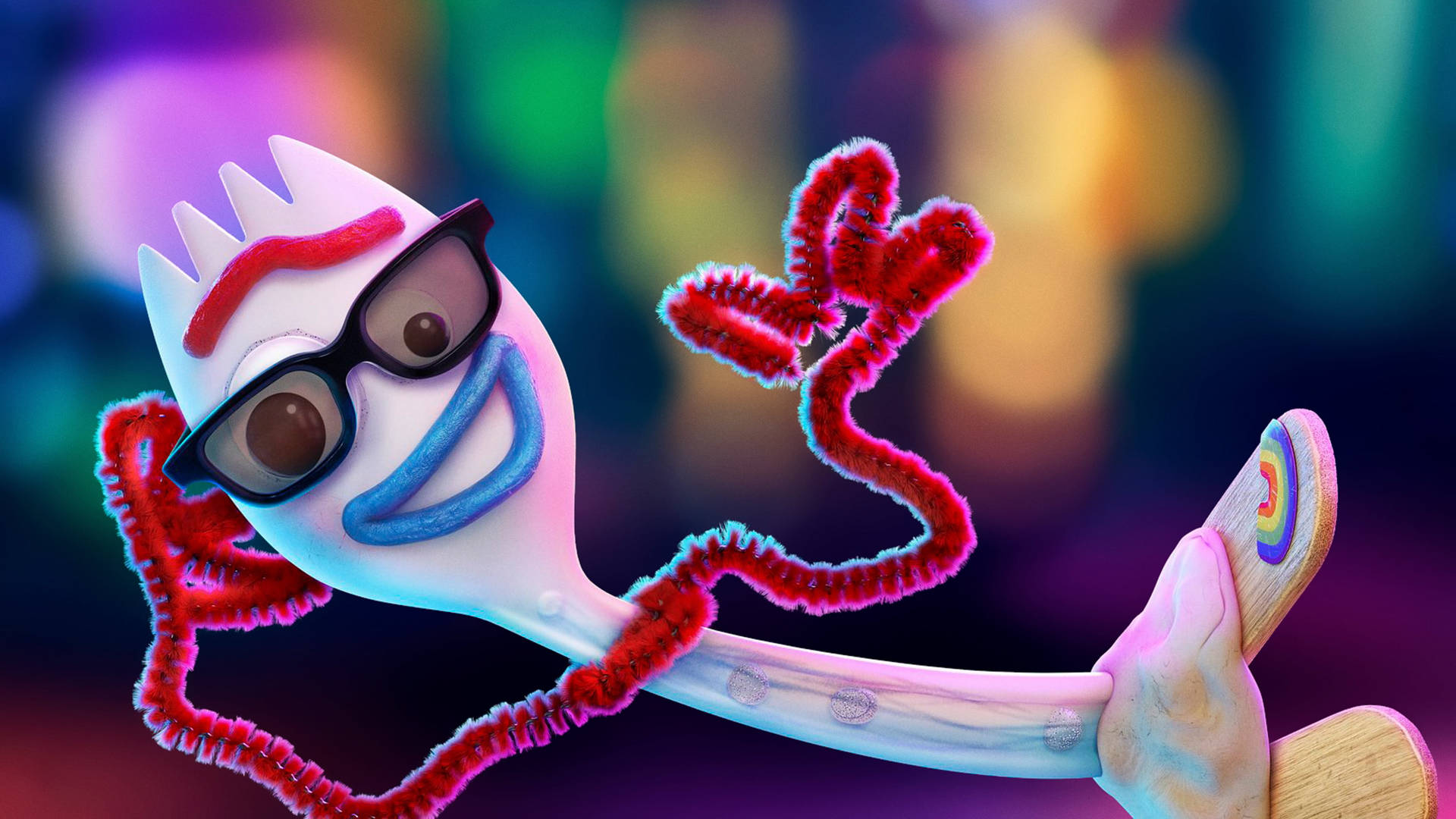 Toy Story Forky With Sunglasses Wallpaper